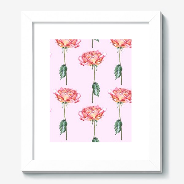 Картина «Нежные розы на розовом»