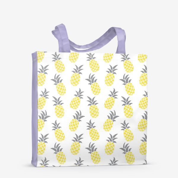 Сумка-шоппер «Паттерн спелые ананасы на белом фоне»