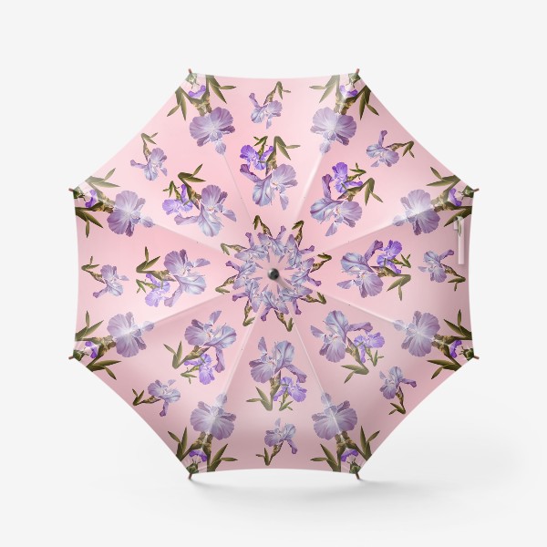 Зонт «Ирисы на розовом»