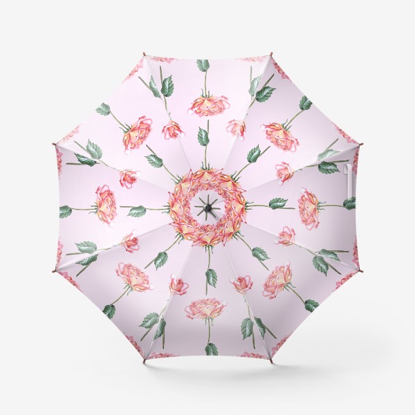 Зонт «Нежные розы на розовом»