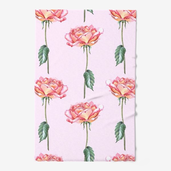 Полотенце «Нежные розы на розовом»
