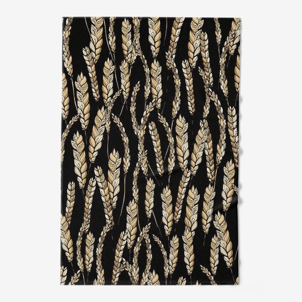 Полотенце «Пшеничное поле на черном»