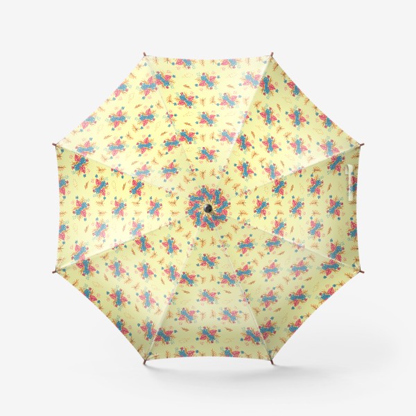 Зонт «Тропический яркий стилизованный паттерн с листьями монстеры »