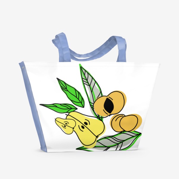 Пляжная сумка «Груши и персики»