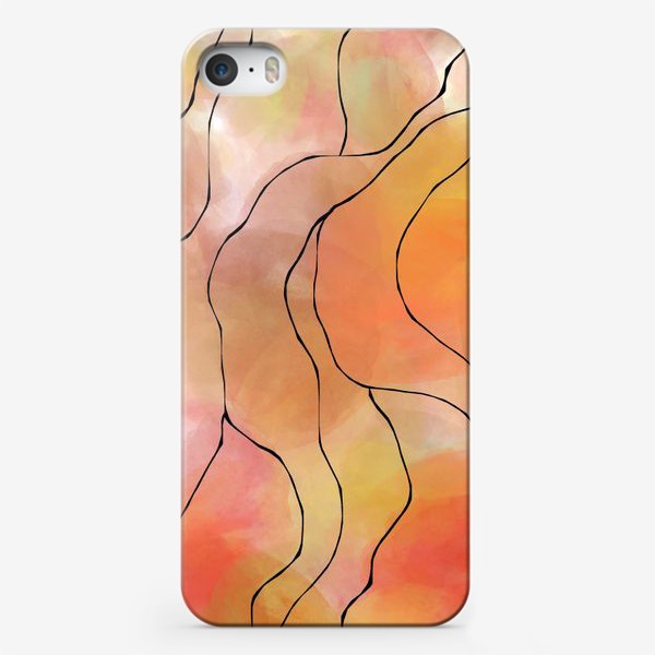 Чехол iPhone «Осень. Оранжевая абстракция. Батик»