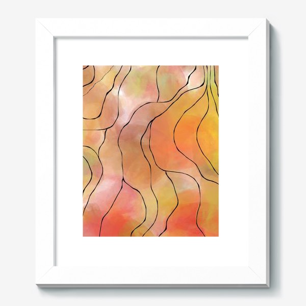 Картина «Осень. Оранжевая абстракция. Батик»