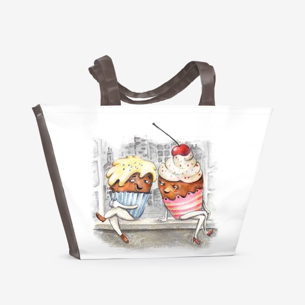 Пляжная сумка «влюбленные пироженки»
