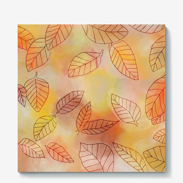 Холст «Осень. Абстракция с листьями»