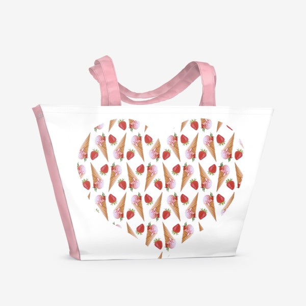 Пляжная сумка «Сердце из мороженных»
