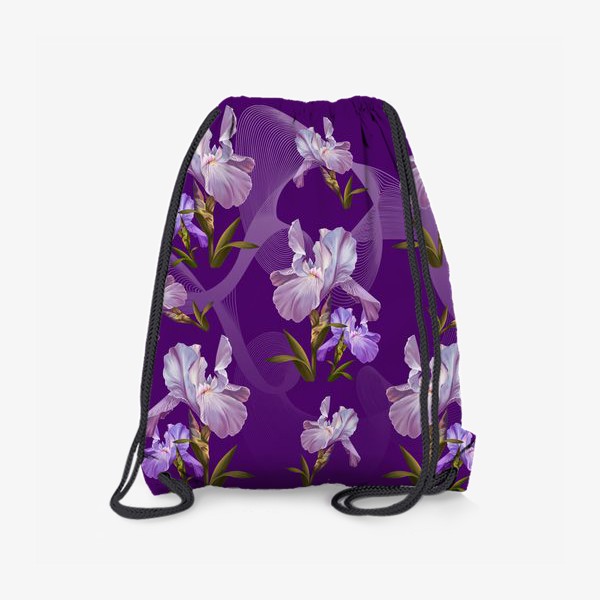 Рюкзак «Ирисы на фиолетовом фоне»