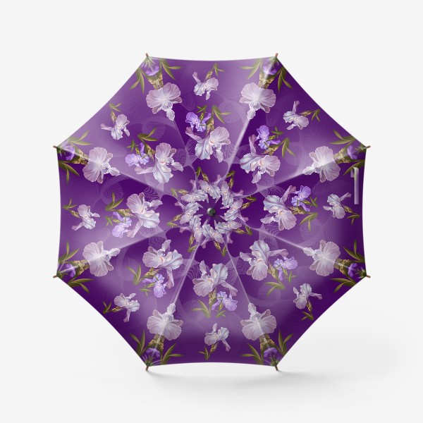 Зонт «Ирисы на фиолетовом фоне»