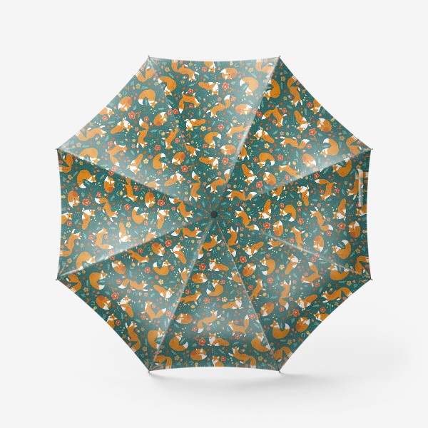 Зонт «Милые лисы в цветах»