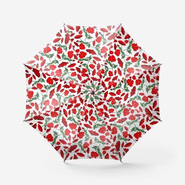 Зонт «Красные маки на белом фоне»