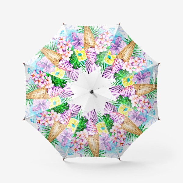 Зонт «Тропический букет с мороженым»