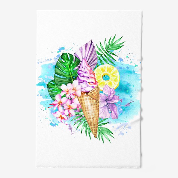 Полотенце «Тропический букет с мороженым»