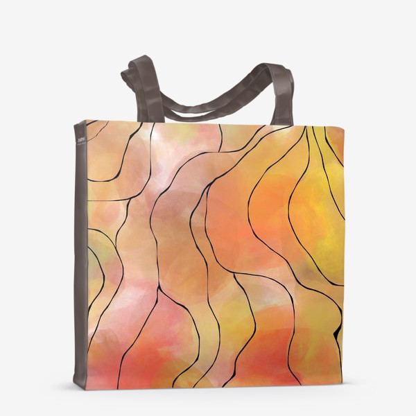 Сумка-шоппер «Осень. Оранжевая абстракция. Батик»