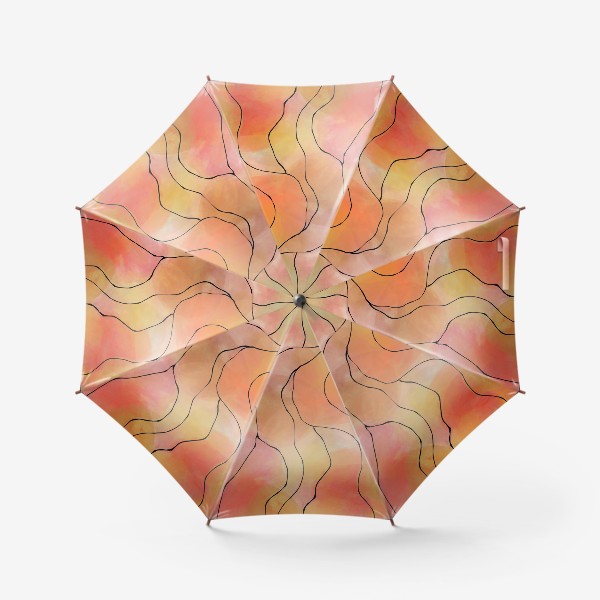 Зонт «Осень. Оранжевая абстракция. Батик»