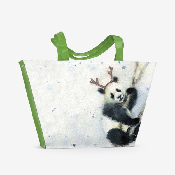 Пляжная сумка «Новогодняя панда»