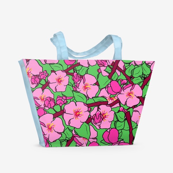 Пляжная сумка «Сакура, Японская вишня»
