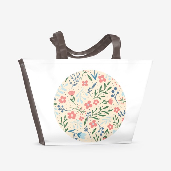 Пляжная сумка «Цветочный паттерн принт лето»