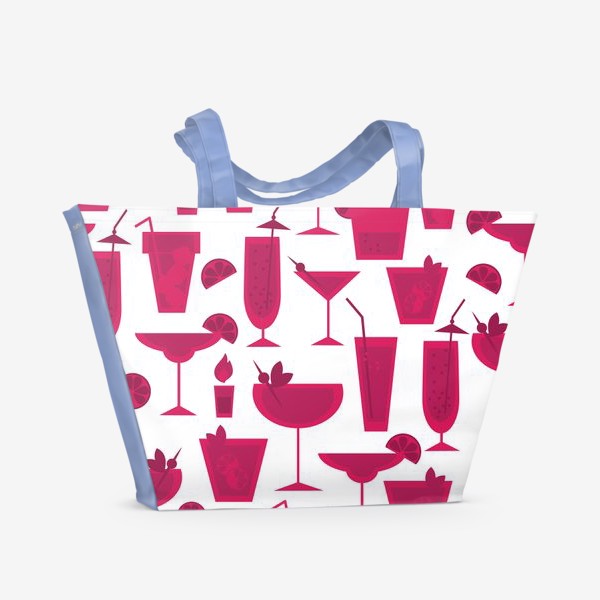 Пляжная сумка «Паттерн с коктейлями, для вечеринки девочек.»