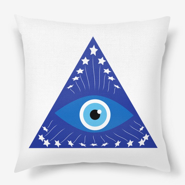 Подушка «Кошачий глаз в треугольнике, мистический талисман»