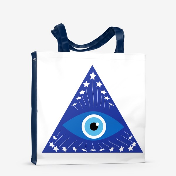 Сумка-шоппер «Кошачий глаз в треугольнике, мистический талисман»
