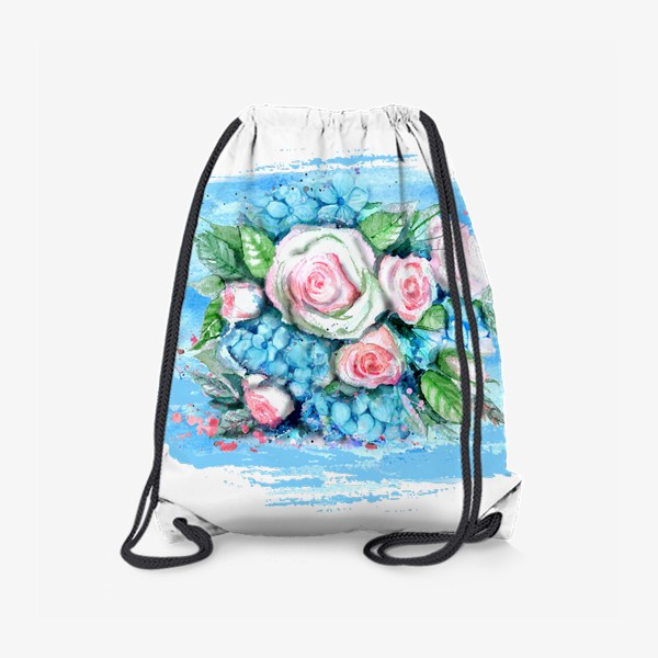Рюкзак «Букет с розами в акварельном стиле»