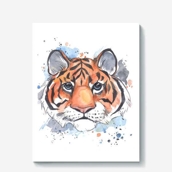 Холст «акварельный тигр»