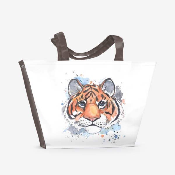 Пляжная сумка «акварельный тигр»