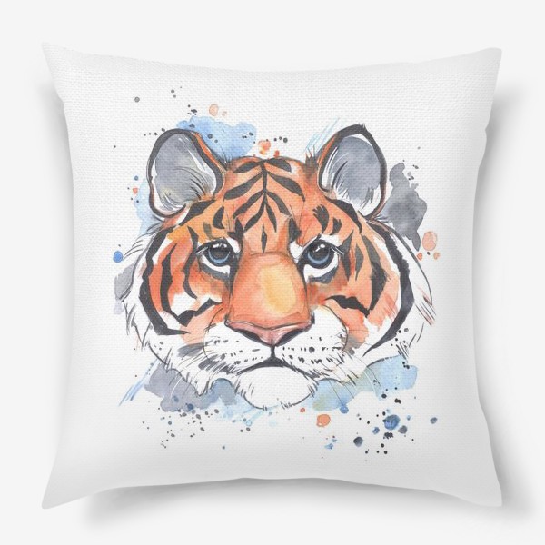 Подушка «акварельный тигр»