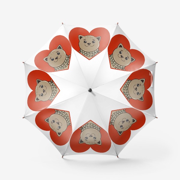 Зонт «Мое сердце , мой кот»