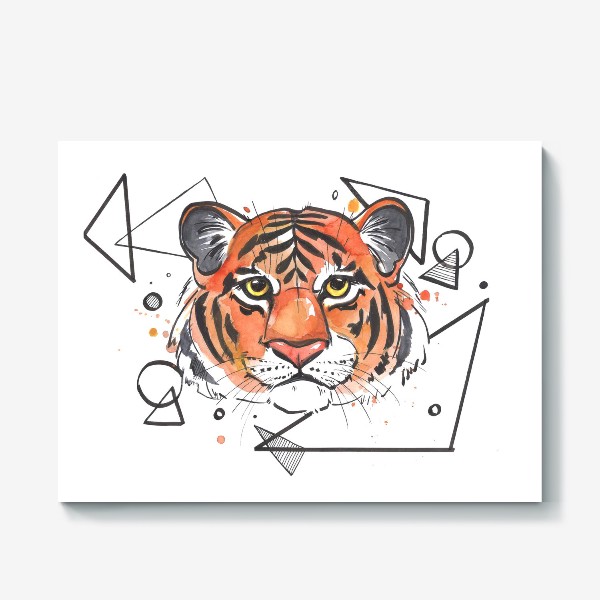 Холст «тигр графика»