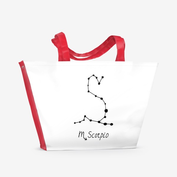 Пляжная сумка «скорпион. созвездие. знак зодиака. подарок скорпиону»