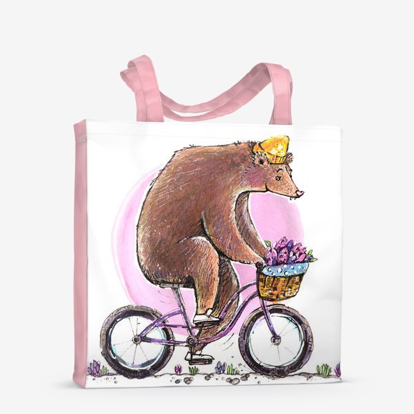 Сумка-шоппер &laquo;Медведь на велосипеде&raquo;