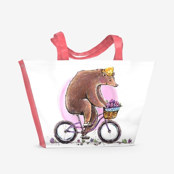 Пляжная сумка &laquo;Медведь на велосипеде&raquo;