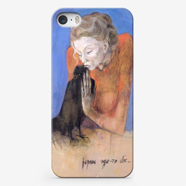 Чехол iPhone «Пикассо Женщина с вороном »
