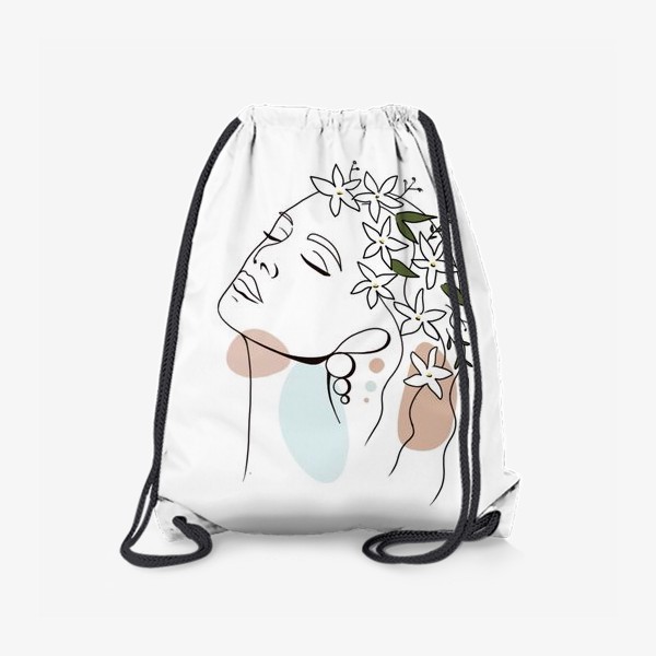 Рюкзак «Девушка с жасмином абстракция минимализм »