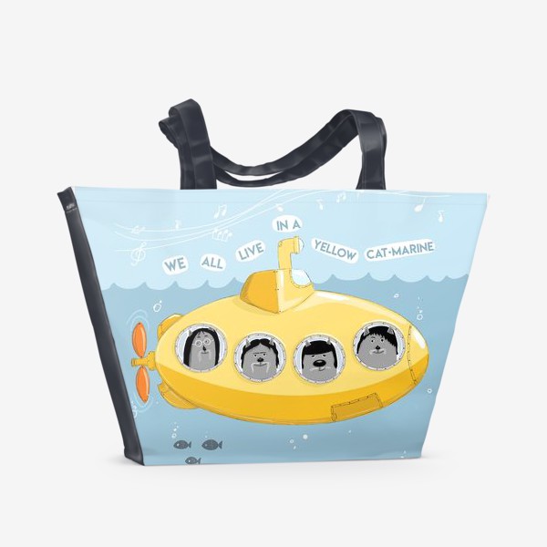 Пляжная сумка «Yellow CATmarine»