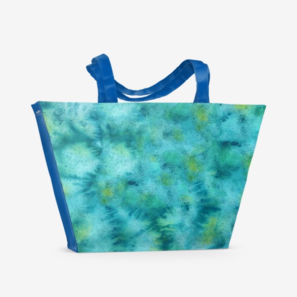 Пляжная сумка «Абстракция акварельная бирюзовая»