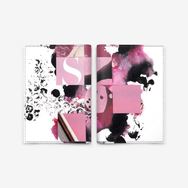 Обложка для паспорта «Абстракция. Розовый и черный»