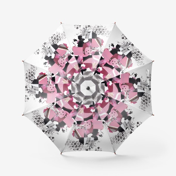 Зонт «Абстракция. Розовый и черный»