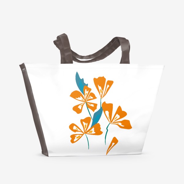 Пляжная сумка &laquo;букет оранжевые цветы&raquo;