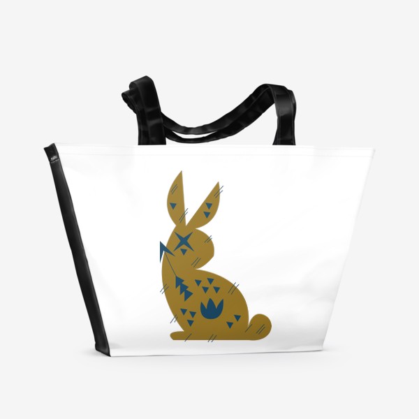 Пляжная сумка &laquo;Лунный золотой заяц. Мистика минимализм&raquo;