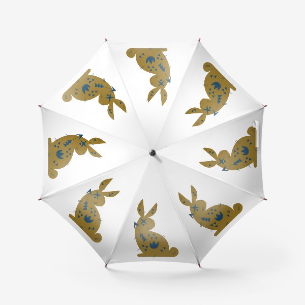 Зонт «Лунный золотой заяц. Мистика минимализм»