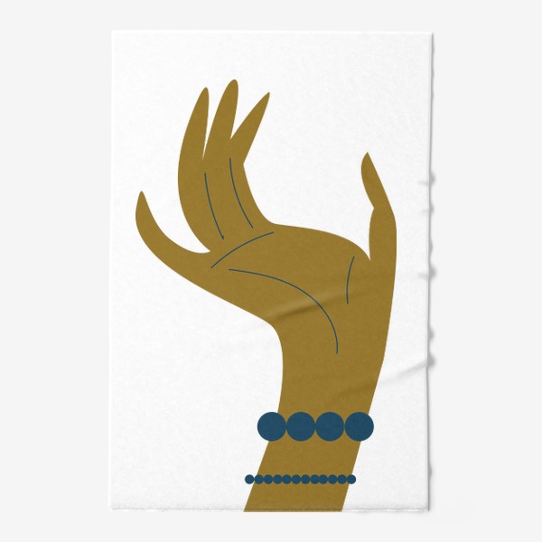 Полотенце «Золотая изящная рука гадалки на картах таро. Мистика минимализм»