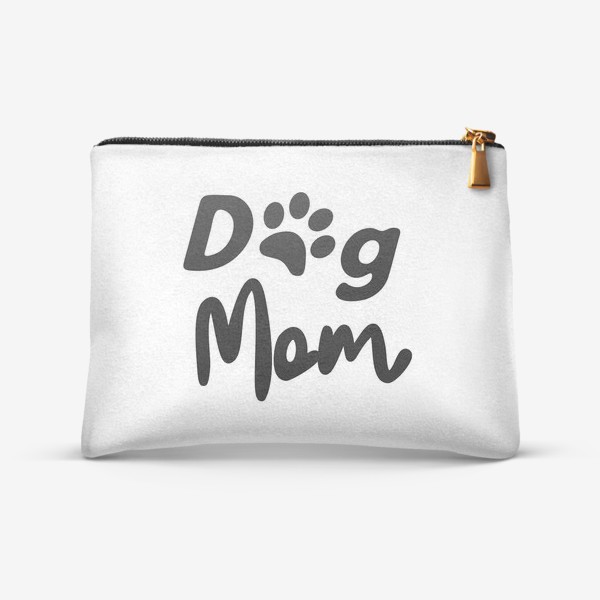 Косметичка «Леттеринг "Dog mom" с отпечатком лапки питомца»