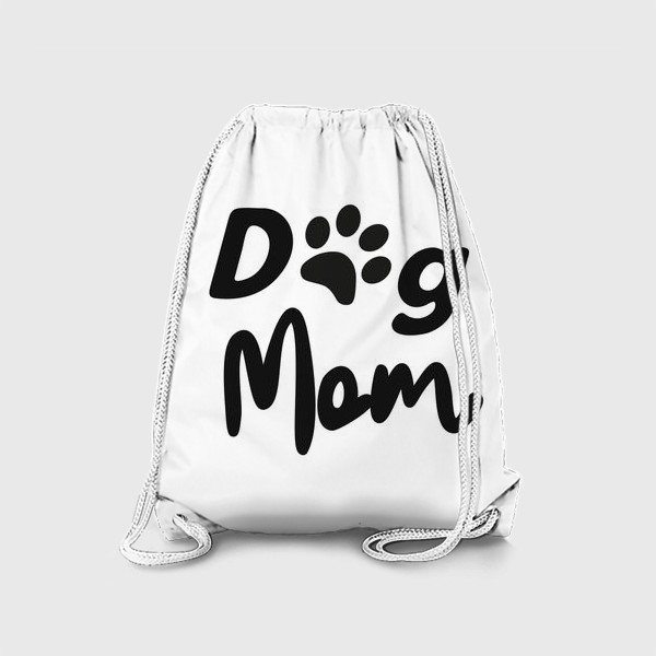 Рюкзак «Леттеринг "Dog mom" с отпечатком лапки питомца»