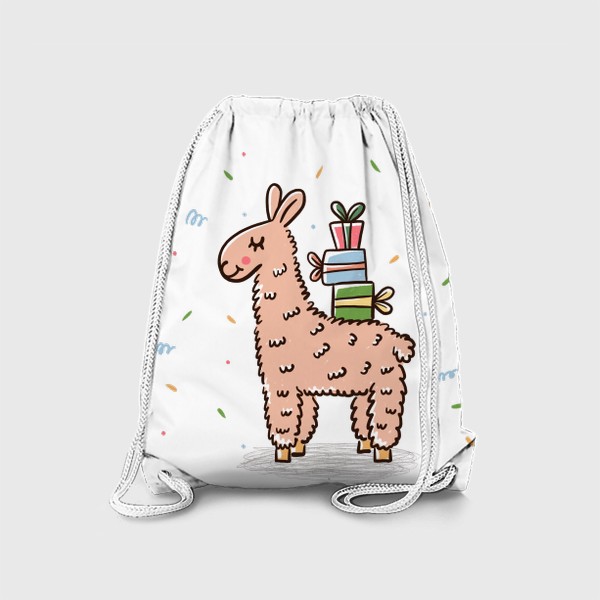 Рюкзак «Милая лама с подарками. Праздник. День рождения»