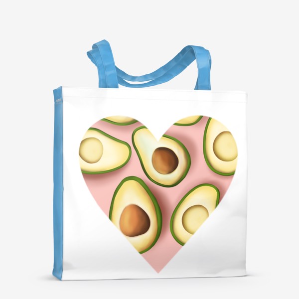 Сумка-шоппер «Принт сердце авокадо »